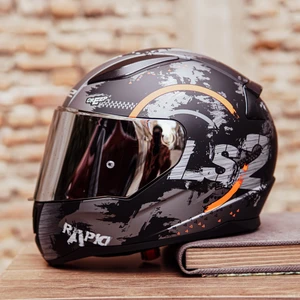 Ls2 Rapıd Cırcle Mat Tıtanıum-Turuncu Kask