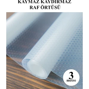 Pazar Kapısı Eva Raflık Kaymaz Dolap İçi Çekmece Raf Örtüsü Kaydırmaz 45 cm x 3 m