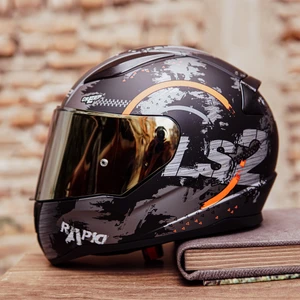 Ls2 Rapıd Cırcle Mat Tıtanıum-Turuncu Kask