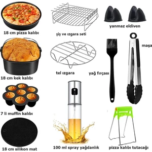 7 Inç 3,5 ve 4,5 Litre Uyumlu Airfryer 11 Li Set