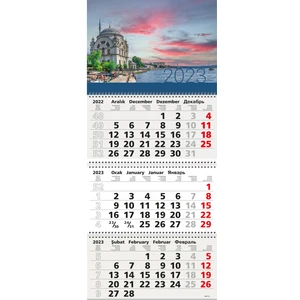 2023 Mix Resimli 78X33 cm Gemici Takvim Yeni Sezon Büyük Puntolu Askılı