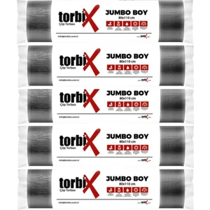 Endüstriyel Jumbo Çöp Poşeti 400 gr 5'li 80 x 110 cm
