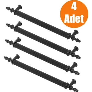 Çekmece Dolap Kapak Kulpu Kulbu Siyah Metal Kulp 96 Mm (4 Adet)