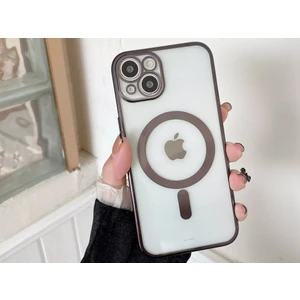 Apple iPhone 14 Kılıf Magsafe Kamera Lensli Korumalı Şeffaf Silikon Kapak