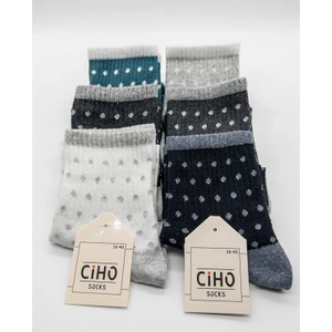 Ciho Socks 6 Çift Kadın Puan Desen Yarım Bilek Pamuklu Tenis Çorap