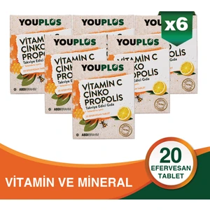 Vitamin C, Çinko & Propolis 20 Efervesan Tablet 6 Adet - Abdi İbrahim
