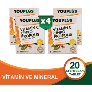 Vitamin C, Çinko & Propolis 20 Efervesan Tablet 4 Adet - Abdi İbrahim