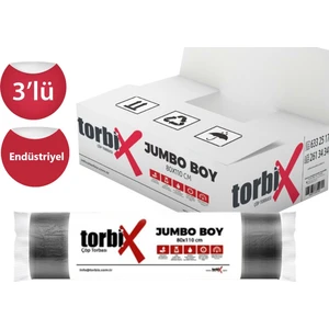 80*110 Endüstriyel Jumbo Çöp Poşeti 400 gr 3'lü Paket