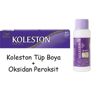 Koleston Tüp Boya 50 Ml - 8.1 Açık Küllü Kumral + 30 Vol Oksidan Peroksit