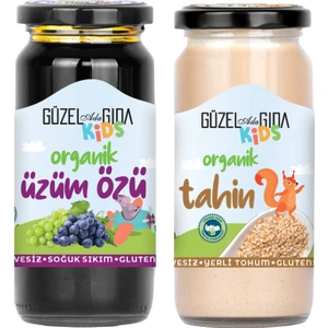 Güzel Ada Gıda Kids Organik Üzüm Özü 290 gr + Kids Organik Tahin 220 gr