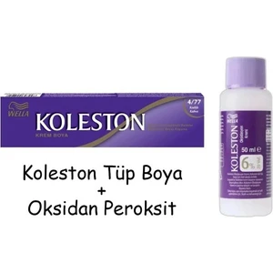 Koleston Tüp Boya 50 Ml - 4.77 Kadife Kahve + 20 Vol Oksidan Peroksit