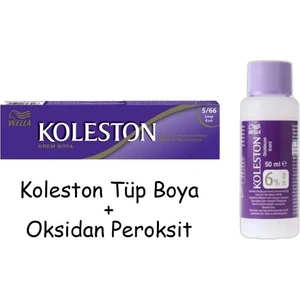Koleston Tüp Boya 50 Ml - 5.66 Şarap Kızılı + 20 Vol Oksidan Peroksit