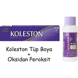 Koleston Tüp Boya 50 Ml - 55.46 Kızıl Büyü + 30 Vol Oksidan Peroksit