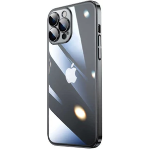 Case 4U Apple iPhone 13 Pro Max Kılıf Sert PC Renkli Çerçeveli Riksos Silikon Kapak Siyah