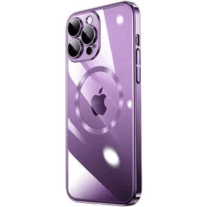 Case 4U Apple iPhone 14 Pro Max Kılıf Wireless Şarj Özellikli Sert PC Riksos Magsafe Silikon Kapak Mor