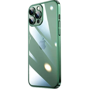 Case 4U Apple iPhone 13 Pro Max Kılıf Sert PC Renkli Çerçeveli Riksos Silikon Kapak Yeşil