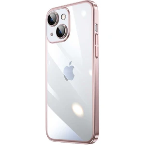 Case 4U Apple iPhone 13 Kılıf Sert PC Renkli Çerçeveli Riksos Silikon Kapak Rose Gold