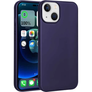 Case 4U iPhone 14 Kılıf Klasik Mat Renkli Yumuşak Premier Silikon Lacivert