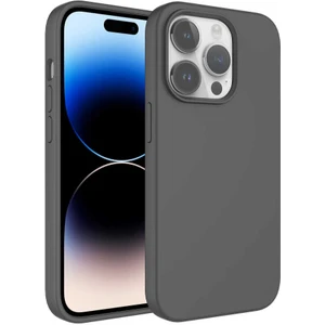 Case 4U Apple iPhone 14 Pro Max Kılıf 3D Lansman Silinebilir Yüzey Sert Kivi Kapak Gri