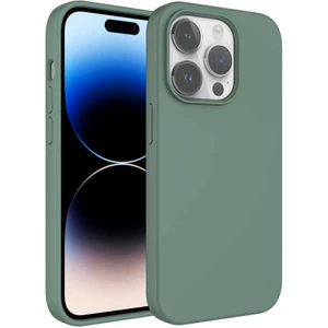 Case 4U Apple iPhone 14 Pro Max Kılıf 3D Lansman Silinebilir Yüzey Sert Kivi Kapak Koyu Yeşil