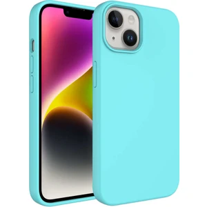 Case 4U Apple iPhone 14 Kılıf 3D Lansman Silinebilir Yüzey Sert Kivi Kapak Turkuaz