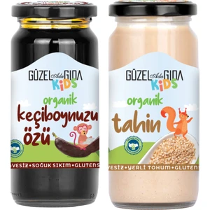 Güzel Ada Gıda Kids Organik Keçiboynuzu Özü 290 gr + Kids Organik Tahin Yerli Susam 220 gr