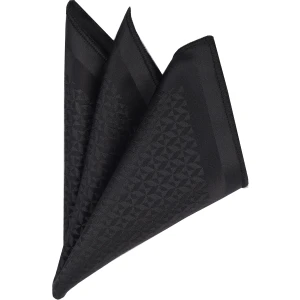 Desenli Siyah Yaka Mendili