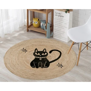 Nesa_Decor Kedi Motifli Örgü Görünümlü Baskı Halı