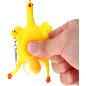 Squishy Yumurtlayan Tavuk Anahtarlık Çanta ve Cüzdan Süsü