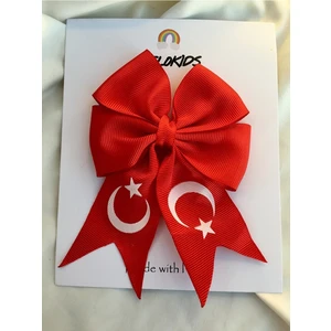 29 Ekim Bayram Kırmızı Beyaz Bayrak Lastikli Saç Tokası