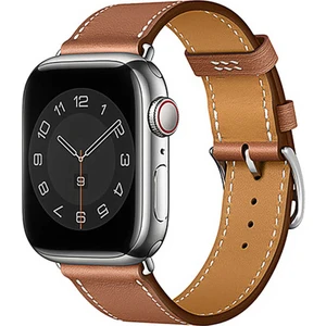 Apple Watch 7 45MM Wiwu Attleage Watchband Hakiki Deri Saat Kordon Kayış Bileklik