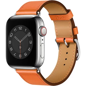 Apple Watch 44MM Wiwu Attleage Watchband Hakiki Deri Saat Kordon Kayış Bileklik