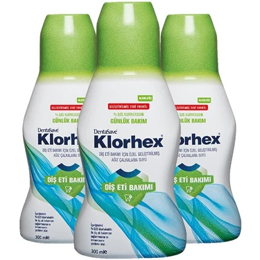 Dentasave Klorhex 300 Ml X 3 Ağız Çalkalama Suyu Günlük Bakım Antibakteriyel