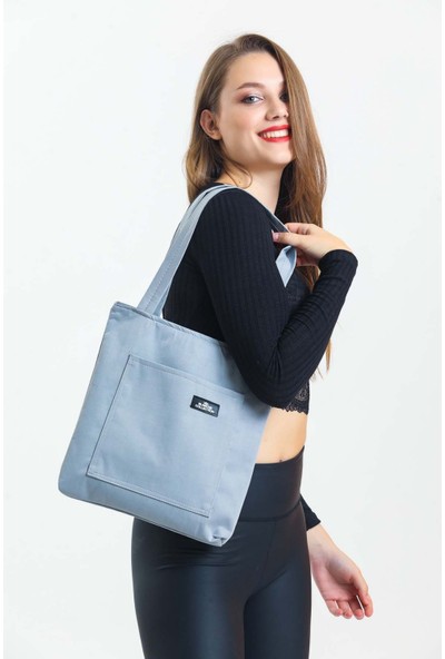 She-Vo 2 Bölmeli Fermuarlı Kol ve Omuz Çantası Tote Bag Lifestyle Çanta 35*35 cm Çanta