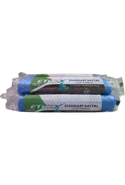 Ethex Standart Battal Çöp Torbası 75 x 90 cm 70 lt 10'lu
