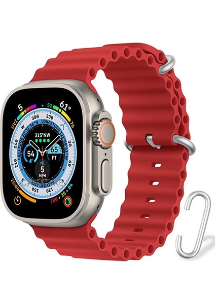 Apple Watch Series Ultra Iwatch Se, Series 8 7 6 5 4 3 2 1 49MM 45MM 44MM 42MM Kordon Silikon Naylon Kayış Baklalı Bileklik Loop Hasır Ayarlanabilir Kancalı Tokalı Orange Albine