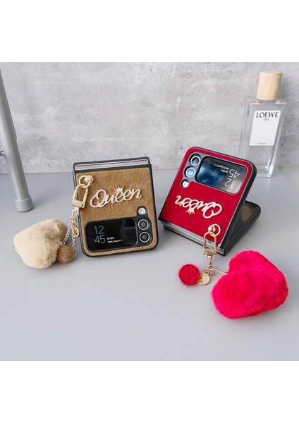 Samsung Galaxy Z Flip 4 Kendin Yap Aşk Peluş Kolye Cep Telefonu Kılıfları (Yurt Dışından) fırsatları