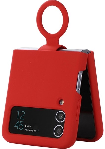 Z Flip 3 Case İçin Samsung Galaxy Z Flip 3 Parmak Yüzükü Liquid Silica Gel silicone Koruma Mobil Telefon Davaları Cep Telefonu Kılıfları (Yurt Dışından)