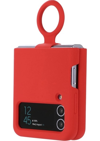 Z Flip 3 Case İçin Samsung Galaxy Z Flip 3 Parmak Yüzükü Liquid Silica Gel silicone Koruma Mobil Telefon Davaları Cep Telefonu Kılıfları (Yurt Dışından) fiyatları