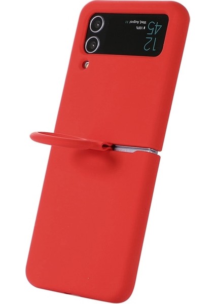 Z Flip 3 Case İçin Samsung Galaxy Z Flip 3 Parmak Yüzükü Liquid Silica Gel silicone Koruma Mobil Telefon Davaları Cep Telefonu Kılıfları (Yurt Dışından) fırsatları