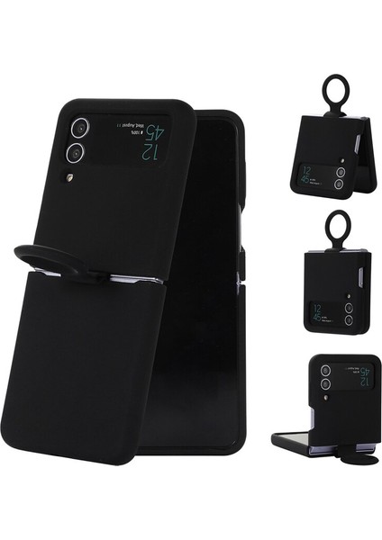 Z Flip 4 Case İçin Samsung Galaxy Z Flip 4 Parmak Yüzükü Liquid Silica Gel silicone Koruma Mobil Telefon Davaları Cep Telefonu Kılıfları (Yurt Dışından) indirimleri