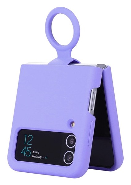 Z Flip 4 Case İçin Samsung Galaxy Z Flip 4 Parmak Yüzükü Liquid Silica Gel silicone Koruma Mobil Telefon Davaları Cep Telefonu Kılıfları (Yurt Dışından)