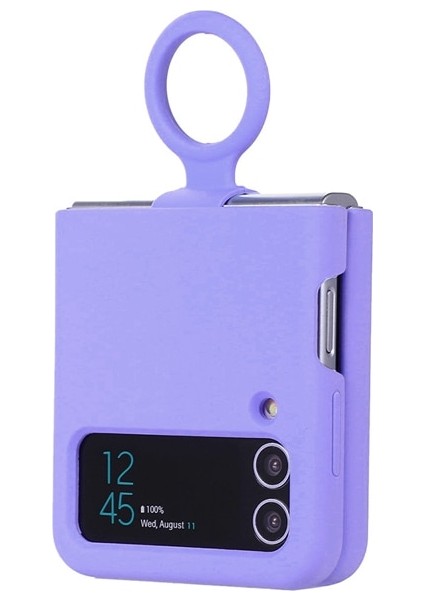 Z Flip 4 Case İçin Samsung Galaxy Z Flip 4 Parmak Yüzükü Liquid Silica Gel silicone Koruma Mobil Telefon Davaları Cep Telefonu Kılıfları (Yurt Dışından)