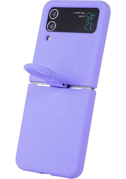Z Flip 4 Case İçin Samsung Galaxy Z Flip 4 Parmak Yüzükü Liquid Silica Gel silicone Koruma Mobil Telefon Davaları Cep Telefonu Kılıfları (Yurt Dışından)