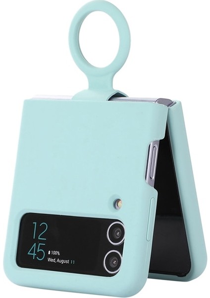 Z Flip 4 Case İçin Samsung Galaxy Z Flip 4 Parmak Yüzükü Liquid Silica Gel silicone Koruma Mobil Telefon Davaları Cep Telefonu Kılıfları (Yurt Dışından)
