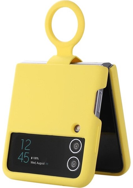 Z Flip 4 Case İçin Samsung Galaxy Z Flip 4 Parmak Yüzükü Liquid Silica Gel silicone Koruma Mobil Telefon Davaları Cep Telefonu Kılıfları (Yurt Dışından)