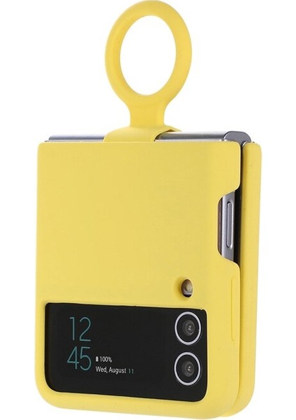 Z Flip 4 Case İçin Samsung Galaxy Z Flip 4 Parmak Yüzükü Liquid Silica Gel silicone Koruma Mobil Telefon Davaları Cep Telefonu Kılıfları (Yurt Dışından) fiyatları