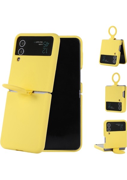 Z Flip 4 Case İçin Samsung Galaxy Z Flip 4 Parmak Yüzükü Liquid Silica Gel silicone Koruma Mobil Telefon Davaları Cep Telefonu Kılıfları (Yurt Dışından) indirimleri