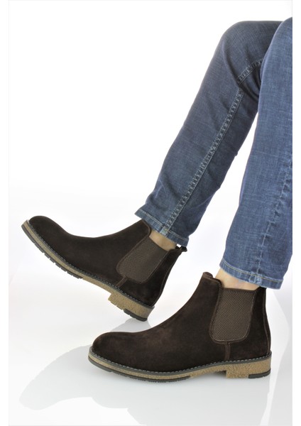 Erkek Deri Lastik Detaylı Süet Chelse Bot ER22/B661 modelleri
