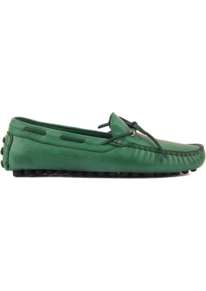 - Yeşil Deri Erkek Loafer
